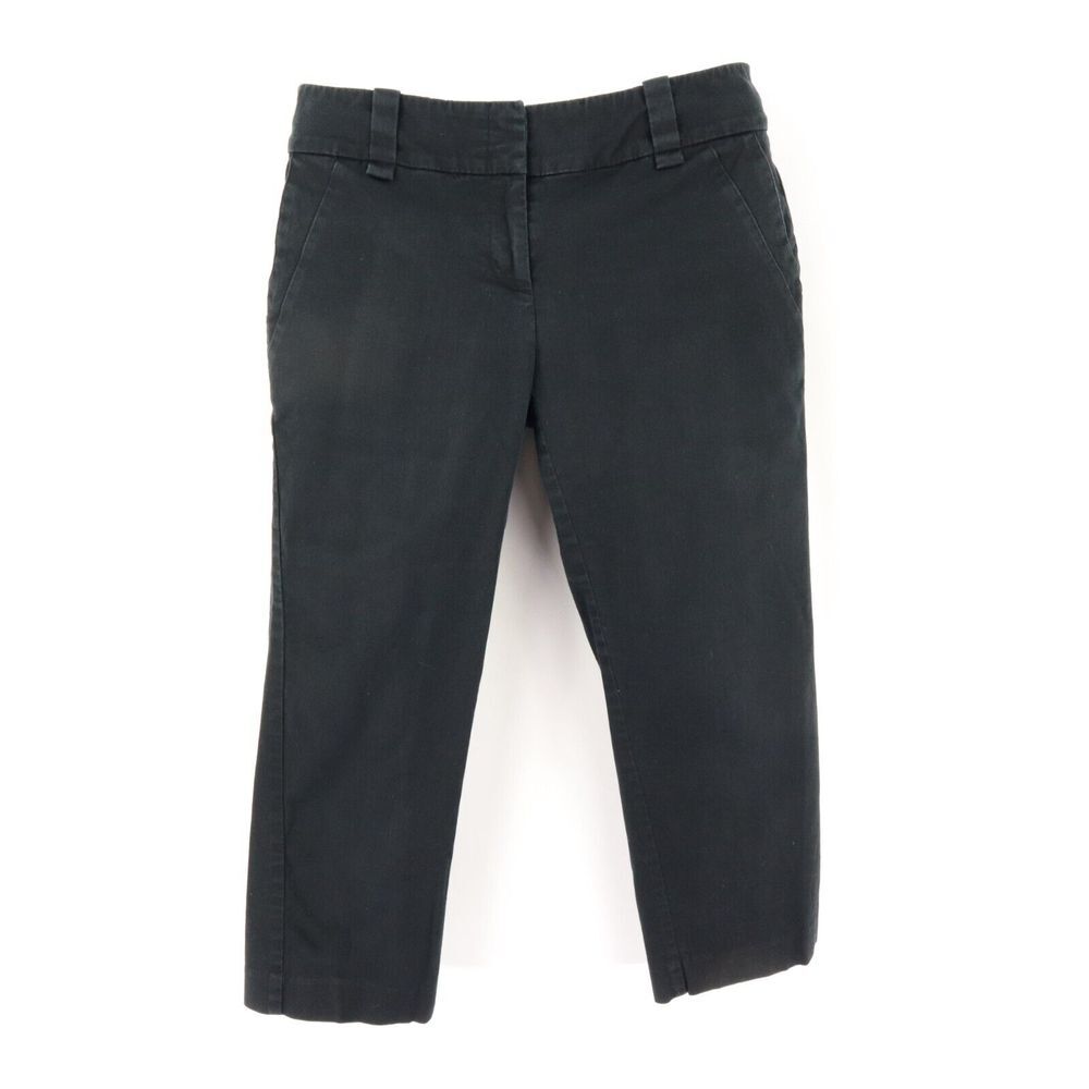 New York & Co. Capri Pant Womens 4 Black STRETCH Cotton Blend Pockets RISE: 8 In